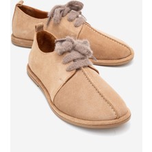 Luvi Denora Bej Süet Hakiki Deri Kadın Günlük Ayakkabı