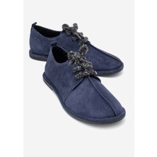 Luvi Denora Lacivert Süet Hakiki Deri Kadın Günlük Ayakkabı