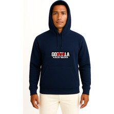 Bahriyeli Collection Kapüşonlu Godzilla Kaiju Squad Göğüs Tasarımlı Unisex Sweatshirt