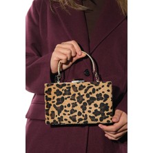 Luvi Marcona Siyah Sarı Desenli Kadın Abiye Çanta