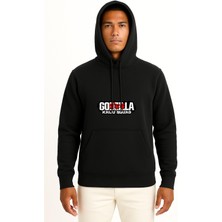 Bahriyeli Collection Kapüşonlu Godzilla Kaiju Squad Göğüs Tasarımlı Unisex Sweatshirt