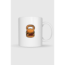 Bahriyeli Collection  Hamburger Kettlebel Fitness Gym Tasarımlı Kupa Bardak