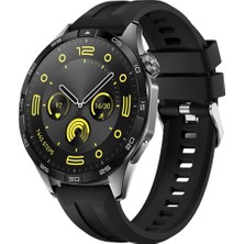 Sneezy Huawei Watch Gt4 46MM Ile Uyumlu Spor Silikon Metal Tokalı Soft Saat Kordonu