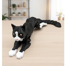 Hivhestin Hareketli ve Esnek! Pisi Bük | 20CM 3D Baskı Kedi Heykeli | Biyobozunur Pla Malzeme