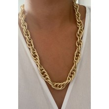 Liveyn Design Işıltılı Zincir Uzun Gold Kolye