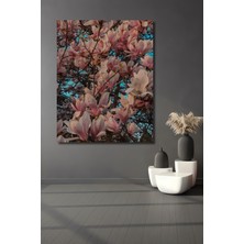 Teona Ahşap Pembe Çiçekler Ahşap Dekoratif Tablo Sulu Boya Görünümlü Bahar Esintisi Dikdörtgen Tablo