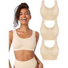 Forever More Kadın 3'lü Kalın Askılı Pedsiz Esnek Büstiyer Şık Tasarım ve Nefes Alabilir Kumaş