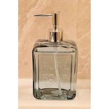 Makri Home Renkli Cam Sıvı Sabunluk, 500 Ml, Mavi