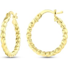 Assos Pırlanta Altın Halka Küpe - 14K