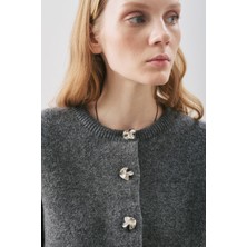 Manuka Düğme Detaylı Hırka Antrasit