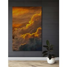 Teona Ahşap Gökyüzü Ateşi Yağlı Boya Görünümlü Soyut Sanat Ahşap Dekoratif Tablo Dikdörtgen Tablo