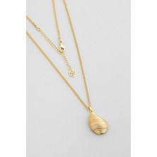 So CHIC Mirena Damla 18 Ayar Sarı Altın Kaplama 50 Cm Gümüş Kolye