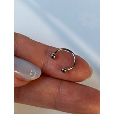 Kurukafa Gift Smiley Yarım Halka Çelik  Tragus, Helix, Rook, Kıkırdak, Nipple Piercing 10 mm