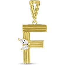 Assos Pırlanta Altın F Harf Kolye Ucu - 14K