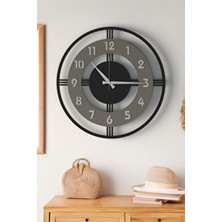 Lupokraft Dekoratif Yeni Modern Mintaka Gold-Gümüş Ayna Rakamlı Ahşap Duvar Saati 48CM
