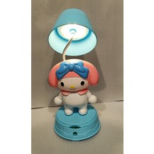 Ada Çanta Kırtasiye Kuromi Melody Figürlü Şarjlı Kalemtraş Çekmeceli Abajur Model Masa/gece Lambası