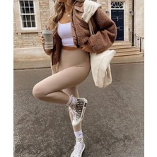 Fitilli Şardonlu Içi Polarlı Yüksek Bel Toparlayıcı Tayt