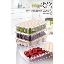 Nandy Home 4 Adet 1200ML. Freshbox Saklama Kabı Seti - Mikrodalga ve Difrize Uyumlu