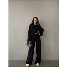 Rawanda Kadın Siyah Triko Takım Çoban Detaylı Tüm Sezonlar İçin Şık ve Rahat