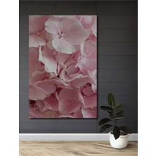 Teona Ahşap Büyüleyici Pembe Ortanca Çiçekleri Yağlı Boya Görünümlü Dekoratif Ahşap Tablo Dikdörtgen Tablo