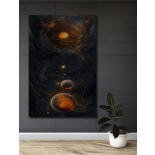 Teona Ahşap Evrenin Gızemlı Dansı Sulu Boya Görünümlü Modern Sanat Ahşap Dekoratif Tablo Dikdörtgen Tablo