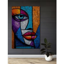 Teona Ahşap Soyut Kadın Yüzü Yağlı Boya Görünümlü Dekoratif Ahşap Tablo Dikdörtgen Tablo