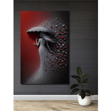 Teona Ahşap Yağlı Boya Görünümlü Kadın ve Kelebekler Sanat Tablosu Dikdörtgen Tablo