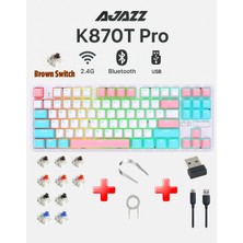 Ajazz K870T Pro 3 Modlu Uyumlu Hot-Swap Rgb, Mekanik Klavye