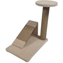 Kedime Bycat® Rampalı Kedi Tırmalama Platformu Bej Renkli Ahşap ve Welsoft Kumaş ile Üretilmiştir Ebatlar: E25 x b40 x y40 cm