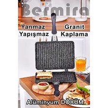 Bermira Home Collection Granit Döküm Ocak Üstü El Tost Makinesi 25X18 cm