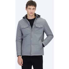 Kip Gri Regular Fit Micro Jel Elyaflı Spor Ceket