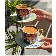 Onedekor 2 Kişilik Royal Flora Double Kahve Fincanı
