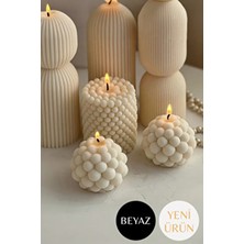 Evrosi Pinterest 3 Lü Bubble Mum Seti Beyaz Renkli Kokulu Mumlar ile Estetik Atmosfer