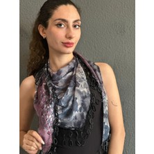 Gönülden Tasarım Çift Taraflı Dantelli Kadın Fular Şal 155X45 cm