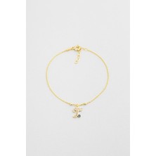 So CHIC T Harfi 18 Ayar Sarı Altın Kaplama 19 Cm Gümüş Nazar Bileklik