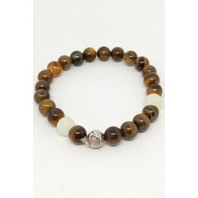 Down Art Kaplan Gözü ve Ay Doğal Taşlı Bileklik