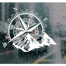 Sticker Dizayn Pusula ve Dağ Sticker - 4x4 Off Road Adventure Sticker - Araba Oto Motosiklet Karavan Sticker 02112