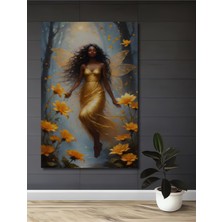 Teona Ahşap Altın Peri Yağlı Boya Görünümlü Ahşap Dekoratif Tablo Dikdörtgen Tablo