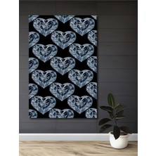 Teona Ahşap Pırlanta Kalpli Ahşap Dekoratif Tablo Yağlı Boya Görünümlü Sanat Eseri Dikdörtgen Tablo