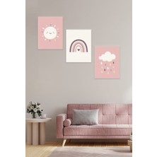 Ceya Çocuk Bebek Odası Mdf (Ahşap) 3parça Renkli Dekoratif Tablo