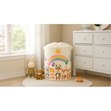 Luxway Home Sevimli Hayvan Fileli Katlanabilir Düzenleyici Sepet - Oyuncak ve Çamaşırlar Için 37X40