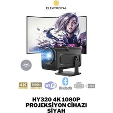 Howear HY320 4K Çözünürlükte Bluetooth Destekli Projeksiyon Cihazı Siyah LED Işık Kaynağı