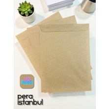 Pera İstanbul 25 Adet 24X32 cm Kraft Davetiye Lüks Tebrik Kartı Mektup Mühür Cüzdan Büyük Kapasiteli Torba Zarf