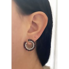 Liveyn Design Renkli Taşlı Halka Küpe
