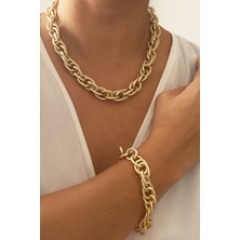Liveyn Design Işıltılı Zincir Kolye Bileklik Set