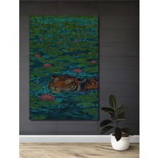 Teona Ahşap Sakinleşen Kaplangözü Yağlı Boya Görünümlü Ahşap Dekoratif Tablo Dikdörtgen Tablo