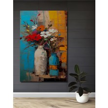 Teona Ahşap Canlı Renkler Buketi Yağlı Boya Görünümlü Ahşap Dekoratif Tablo Dikdörtgen Tablo