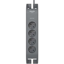 Philips SPN3140A/62 2 Metre 900J 4'lü Akım Korumalı Priz Siyah