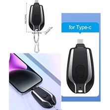 Naque Type C Anahtarlık Şeklinde Mini Taşınabilir Acil Durum Powebank Hızlı Şarj Alet 1500 Mah