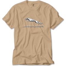 Liyada Jaguar Logo Silver Krem Tişört Liyada
